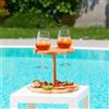 Mottiwood Alzatina 2 Bicchieri, Vassoio Aperitivo, 2 Ripiani, 100% Legno Faggio, Idea Unica, Dimensioni: 32,5x23hcm