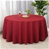 GOEXCPL Tovaglia rotonda di Natale Poliestere Per matrimoni e feste Lavabile in macchina Modello C Vino rosso Diametro 160 cm