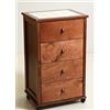 Liberoshopping Cassettiera in Legno massello con 4 cassetti, Piano Superiore con mattonelle in Ceramica, con Ruote (Noce)
