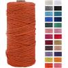 JeogYong Corda di Cotone Naturale Macrame, 4 Fili di Spesso Filato Corda di Macrame per Arazzi, Appendini per Piante, Artigianato Fai da Te, Decorazioni, Confezioni Regalo 3mm x 100m (Naranja)