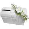 PuntoCasaStore 1 pz Baule Scatola Porta Buste Matrimonio Nozze Seta Avorio con Foro Strass Tulle e Fiori Bianchi 38x23x25 cm Wedding Box Elegante Porta Auguri Bomboniera Ricevimento Matrimonio 2026