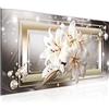 Runa Art Quadri Moderni Fiori Gigli Tela Non Tessuta Soggiorno Corridoio Diamante Beige Marrone 021712a