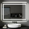 Hamlody Specchio Bagno con Luce LED 80x60cm, Specchio da Parete Specchiera Bagno, 3 Temperature Colore, Vetro Temperato, Retroilluminato, Interruttore Touch, IP44, Specchi con Led Funzione Memory