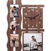 CUIGOI Orologio da parete rettangolare personalizzato, con cornice per foto, decorazione da parete con collage di nomi, orologio in legno, decorazione da parete per soggiorno e camera da letto