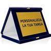 ATS Incisione Targhe & Timbri Targa Personalizzata con Astuccio in Velluto - Regalo per Premi, Laurea, Matrimonio - Made in Italy (Blu - Targa Oro (26×21 cm))