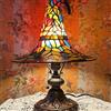 Maimeili Turco esotico mosaico fungo cappello lampada da tavolo con plastica decorativo in stile marocchino fatto a mano retro luce per camera da letto soggiorno uomo grotta arte decorazione