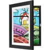EUGAD Cornice per Foto A4, Portafoto Profondo Apribile con Chiusura Magnetica, Cornice 3D da Parete con Ganci per Galleria, Camera da Letto, Frontale in Plexi, Telaio in MDF, Nero