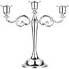 C.X.Y. Candeliere Candelabro 3 braccia candele Centrotavolo metallo (ARGENTO)