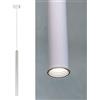 Planetitaly Lampada moderna sospensione elegante cilindrica LED 3W luce cucina pendente 50cm tavolo da pranzo bar ristorante 230V (Colore Bianco, Luce 4000K)