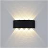 Neoglint Lampada da Parete Moderna a LED, 8 W Applique Senza Fili Impermeabile IP65, Soggiorno, Camera da Letto, Lampada da Muro per Interni ed Esterni, 4000K Luce Bianca Neutra-Nero
