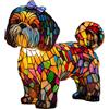 Generic Lampada a forma di cane, lampade con cani in vetro colorato, ornamenti per notte con cucciolo in resina, decorazioni per feste, serie di cani, luce notturna artistica in resina colorata, decorazione