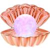 LKUA Luce notturna a tema Shell Pearl Beach, RGB 8 colori che cambiano l'umore, lampade con perle a conchiglia, luci notturne portatili a LED da comodino per bar (placcato oro rosa)