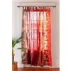 KRAAFTY, tenda che filtra la luce, seta indiana, sari, tenda per porta o finestra, pannelli Darpe, tende trasparenti decorative, lunghezza 213,4 cm, tende patchwork (rosso)