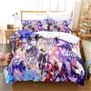 Ste-X Biancheria Da Letto Copripiumino Genshin Impact Delicato Sulla Pelle In Cotone Per Ragazze E Adolescenti Con Federa (150x200cm,Genshin-Impact 03)