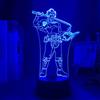 KJsdaADSA Luce notturna 3D Anime Luce a led Trifoglio nero Yami Sukehiro Luce notturna per arredamento camera da letto Luce notturna Manga Regalo di compleanno Camera Lampada notturna a LED Telecomando 3D