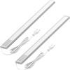 Oktaplex lighting Oktaplex set di 2 Riva luce sottopensile LED piatto 730lm bianco caldo 57,5cm Luce sottopensile argento con interruttore Luce cucina 10,4W 230V