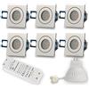 Trano 6x faretti LED da incasso Cromo a LED - quadrato 3W bianco caldo 12V MR11 - IP44 per bagno, foro da trapano esterno Ø40mm - terrazza del bagno da incasso - soffitto spot - faretti da