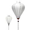 Art Saigon Lanterna Lampion Asiatico in Seta Bianco, M Ø33cm - Lampadario a Sospensione Tradizionale di Hoi An in Tessuto, Bambù e Legno - Decorazione e Artigianato del Vietnam (M25-B)