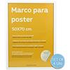 Nacnic - Confezione da 4 cornici in legno MDF bianco e vetro acrilico | protezione e espositore per foto, fogli, poster, quadri e decorazioni per soggiorno, camera da letto o ufficio | 50 x 70 cm