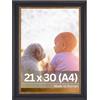 Victor cornice portafoto "Goya" nero oro 21x30 cm - profilo: 31 x 19 mm - stile vintage - vetro acrilico infrangibile - decorazione per la casa