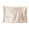 Zaizaihome Set di 2 federe in 100% seta di gelso per capelli e pelle, 25 momme, 6 A+, con cerniera nascosta, federa in seta su entrambi i lati, anti-invecchiamento, senza acne (standard, beige, 2 pezzi)