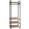 WOLTU Stand Appendiabiti con Ripiani Attaccapanni per Cameretta Guardaroba con Scarpiera Scaffale Porta Abiti in Legno e Acciaio 60x40x170 cm