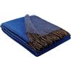 STTS International Coperta in lana vergine, 100% lana vergine, disponibile in diversi colori, 140 x 200 cm, plaid Tirolo (marrone-blu (double face), 140 x 200 cm)