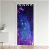 Loussiesd Galaxy Doorway Tende Privacy Spazio Esterno Nebulosa Armadio Tenda Porta per Camera da Letto Viola Blu Universo 30% -50% Oscuranti Copertura Della Porta Tende Tenda Finestra Tenda 1 Pannello 86 x 203