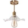 DLGLOLIN Lampada da Soffitto in Vetro VintageApparecchi da Soffitto Moderno a Fiori Creativo Paralume E27 Sospensione per Ingresso Corridoio Soggiorno Camera Camera