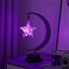 HFHungkeong Lampada decorativa a LED Star Moon Lampada da notte in ferro fatto a mano Lampada da notte magica Lampada da camera da letto Lampada da luna Decorazione natalizia USB Alimentazione(viola pentagonale)