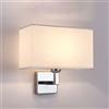 IBalody cromo Lampada da parete in metallo Lanterna da parete in tessuto per interni Lampada da parete semplice moderna Camera da letto Soggiorno Luce a parete Apparecchio a parete a testa singola