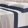 Lisola Set Completo Lenzuola Letto Singolo, Cotone e Raso, 1 Lenzuolo da Sopra 160x290cm + 1 Lenzuolo da Sotto 90x200x30cm + 1 Federa 80x50cm, Made in Italy, Modello: Diamante, Blu