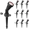 ledscom.de 10 faretti da giardino con picchetto a terra PIRK per esterni, neri, incl. GU10 LED (bianco caldo, 7,6W, 1103lm ciascuno, 33°)