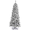 Nataland Albero di Natale Artificiale Slim Verde Innevato Modello Velan Altezza 210 Cm, Abete Super Folto con Effetto Realistico e Rami Con Aghi Anticaduta