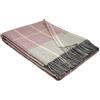 STTS International Coperta in cashmere, 100% lana, 140 x 200 cm, coperta a quadri, molto morbida, plaid "Faro", Lana, Rosa-grigio (Karo), 140 x 200 cm