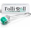 FolliRoll Derma Roller per capelli e pelle, 0,30 mm Microneedles in titanio, per perdita di capelli, cicatrici da acne e macchie scure, 192 veri aghi singoli con custodia per uomini e donne
