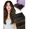 Fshine Extension Capelli Veri Umani Extension Capelli Lisci Farfalla 50 cm 50 g Miscela Castano Naturale Double Weft Genius PU OVO Micro Beads Viaggi Lavoro 2 8 2