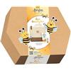 Generico Apropos Bee Beauty Box, Set Regalo con Crema Mani 75 ml, Stick Labbra 5,7 ml e Pochette in Cotone e Juta, Confezione Esagonale