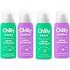 Generico Chilly Set di 4 Detergenti Intimi Senza Risciacquo Fresco e Lenitivo, Mousse Spray da Borsetta, Formula No-Rinse, Azione Anti-Odore, per Igiene Quotidiana, Viaggi, Ufficio, Sport, 100ml