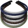 VOCOSTE 4 pezzi di fascia per capelli con pettine, marrone scuro, nero, verde militari, blu scuro