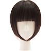 LXUE Topper per capelli sintetici corti con clip da 25 cm, con frangetta per diradare i capelli, spesso nero