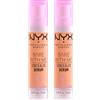 NYX Professional Makeup Bare With Me Siero Correttore Viso e Corpo 2in1 Idratante con Centella Asiatica e Tè Verde per Pelle Secca Occhiaie e Rossori Tonalità 05.7 Light Tan - 2 Flaconi da 9,6ml