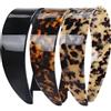 Generisch Set di 3 cerchi/fasce per capelli da donna, larghezza 3,6 cm, motivo tartaruga, leopardato, in acrilico, ideale per lo styling quotidiano e occasioni speciali