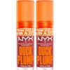 NYX Professional Makeup Duck Plump Gloss Lucidalabbra Tonalità 08 Mauve Out My Way Rimpolpante Finish Lucido Luminoso per Labbra Grandi e Carnose con Zenzero e Peperoncino - 2 Lipgloss da 7ml