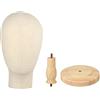 Milageto Espositore per testa di parrucca Testa di esposizione per cappello Testa di manichino Cappello Parrucca Espositore per gioielli Accessori per salone, base con venature del legno
