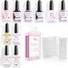 Pics Nails Kit Professionale UV/LED x 4pz. - Kit Semipermanente con Primer Non Acido, Nail Prep, Base (Kit Manicure: 6 Colori + Solvente + Top + Base + Olio + Cut. Remover + 10 pz. Cotone Pressato)