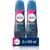 Veet Crema Depilatoria Spray Gambe e Corpo per Pelli Sensibili, Dermatologicamente Testata, 2 Confezioni da 150 ml