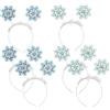 IWOWHERO Cerchietti Natalizi Fiocchi di Neve Glitterati Set 6 Pezzi Copricapo Festa Leggero e Confortevole per Decorazioni di Natale
