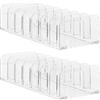 LOLIPPYY Supporto Semplice Trasparente Cosmetici per e Acrilico 2 Pezzi 7 Scomparti Multiuso, Organizer Stiloso per Make-up e Skincare da Tavolo