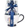 BRUBAKER Cosmetics 5 pezzi Unicorn Beauty Set Colorful Rainbow con profumo di lavanda alla vaniglia e vaniglia in XXL Coffee Mug Blue White
